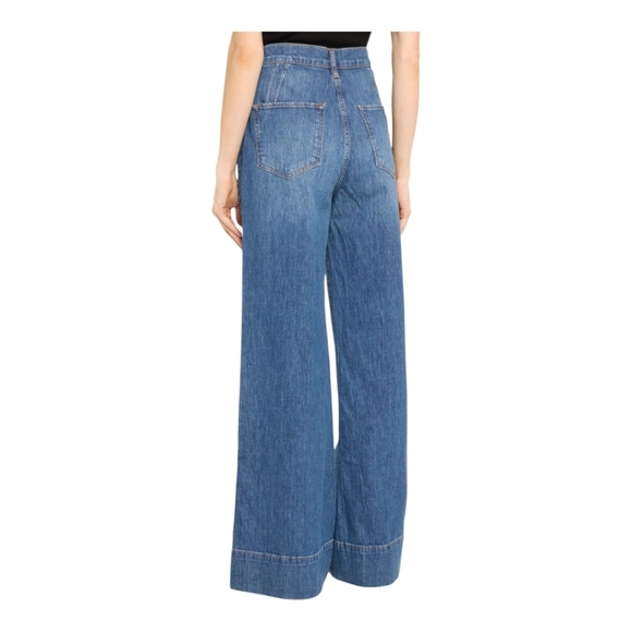Triarchy Women's Jeans Mr. Onassis High Ris Wide Leg Size 30 Blue MSRP $298 - Picture 12 of 13